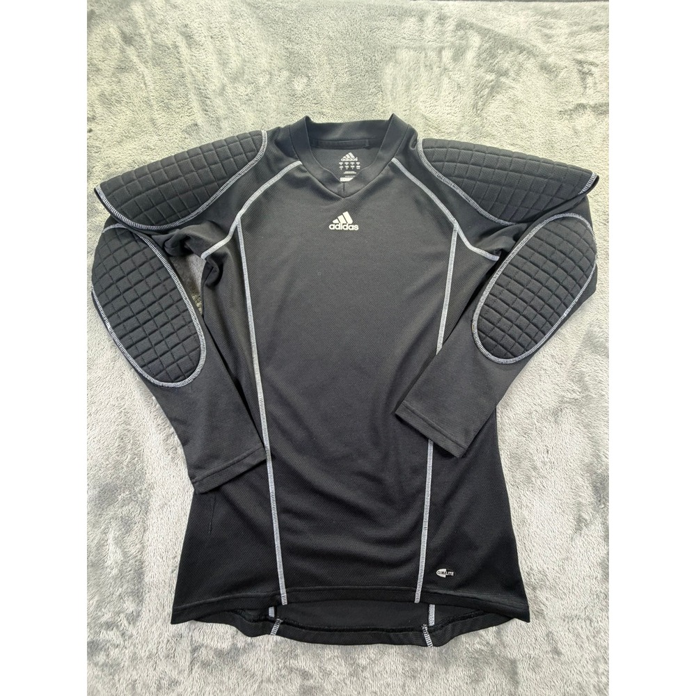 Adidas Clima365 Mens Padded Compression Shirt Black Long Sleeve Medium Padded